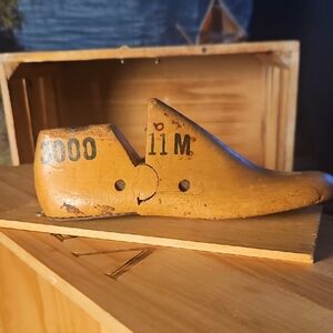 Antique Wooden Shoe Form Sculpture, 1953